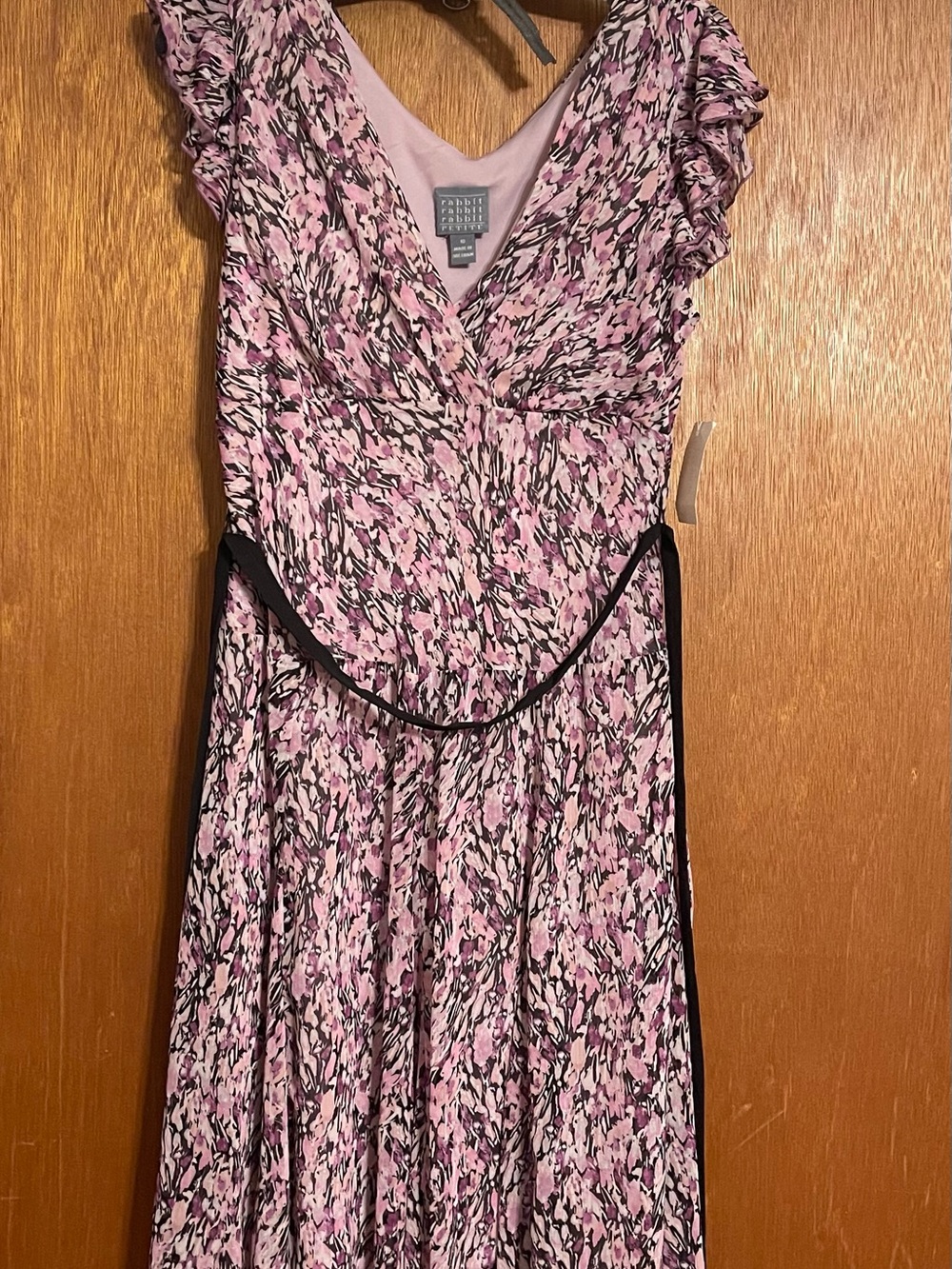 Rabbit Rabbit Rabbit Pink and Black Patterned Midi Dress - Petite Medium